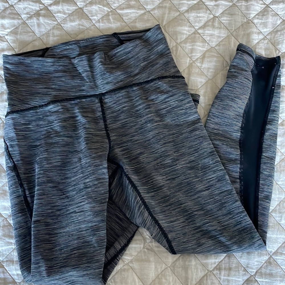 Lululemon stripped leggings with sheer stripe